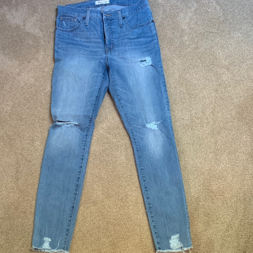 Madewell Light Blue Distressed Skinny Jeans